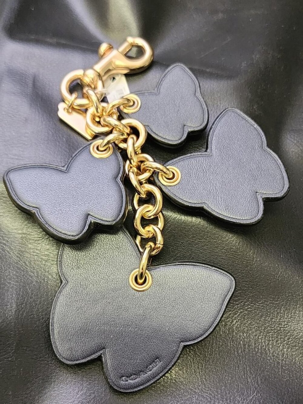 Coach Purse Charm Leather Butterflies - Picture 2 of 5